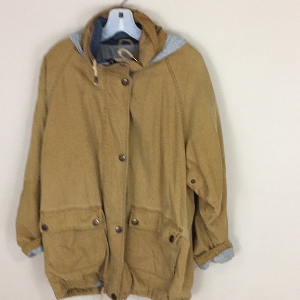 Vintage Towns by London Fog Hooded Zipper / Snap Front Utility Cargo Jacket